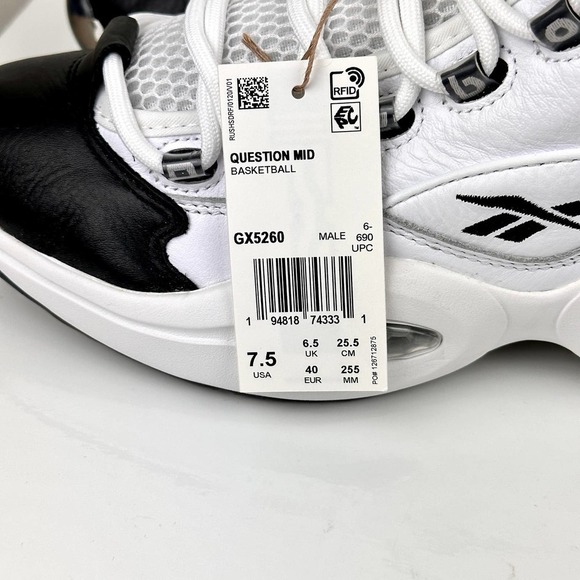 Reebok Question Mid 'Why Not Us?' GX5260 Basketball Sneakers Size 7.5 (Womens 9) - Picture 9 of 13